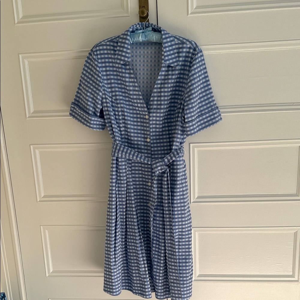 Brooks Brothers Light Blue and White Checkered Dress